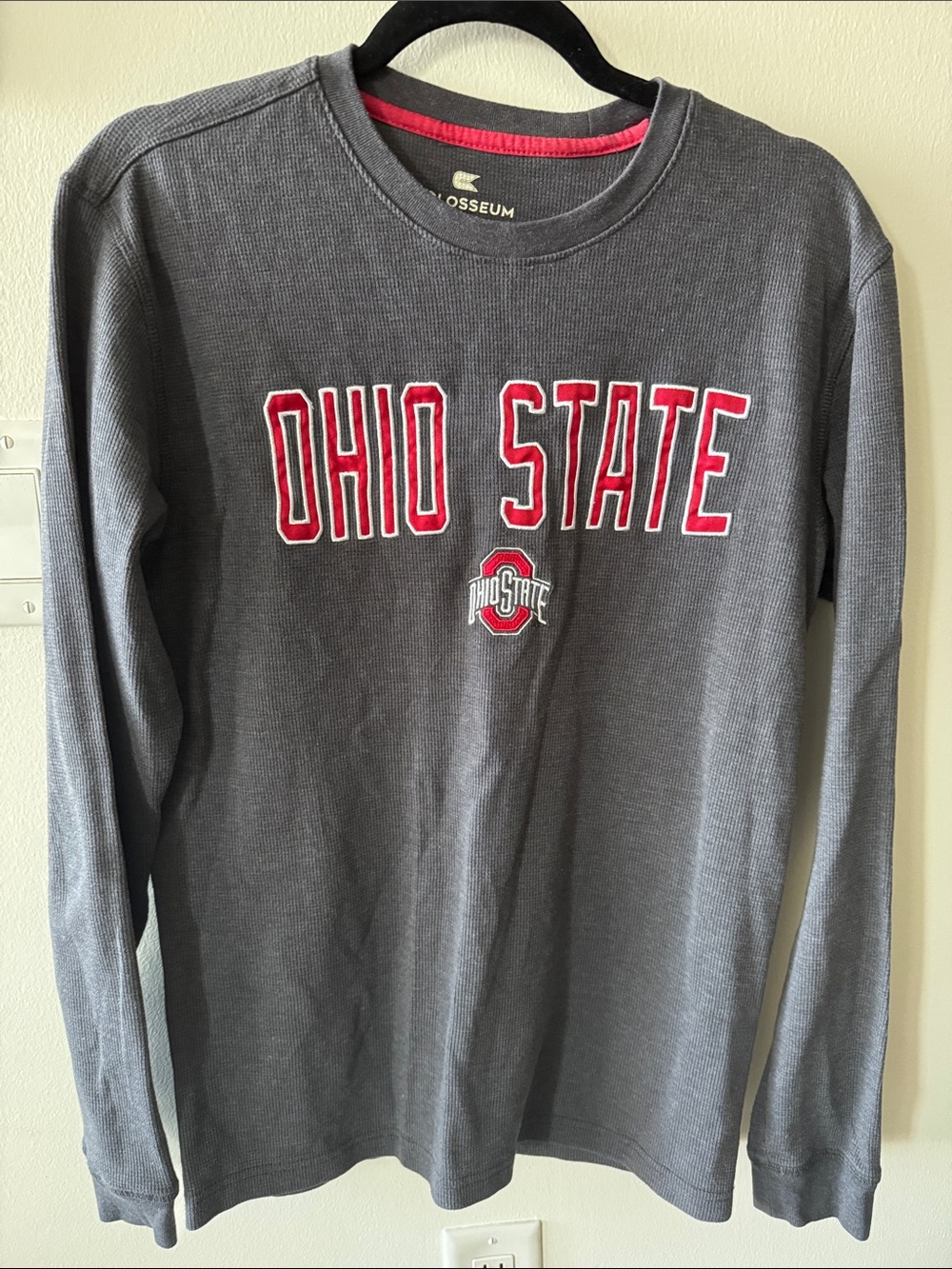 Ohio State Gray Colosseum Long Sleeve Thermal Tee Mens Large